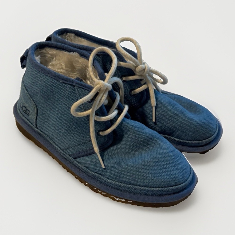 UGG Neumel Natural Blue Canvas Boots Men's 7